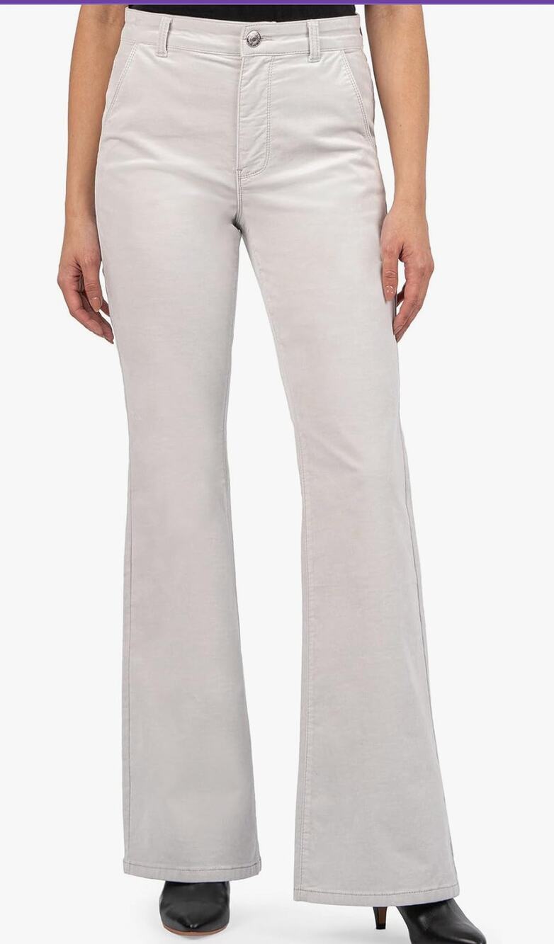Kut from the Kloth High Rise Ana Cream Flare Pant size 14/31